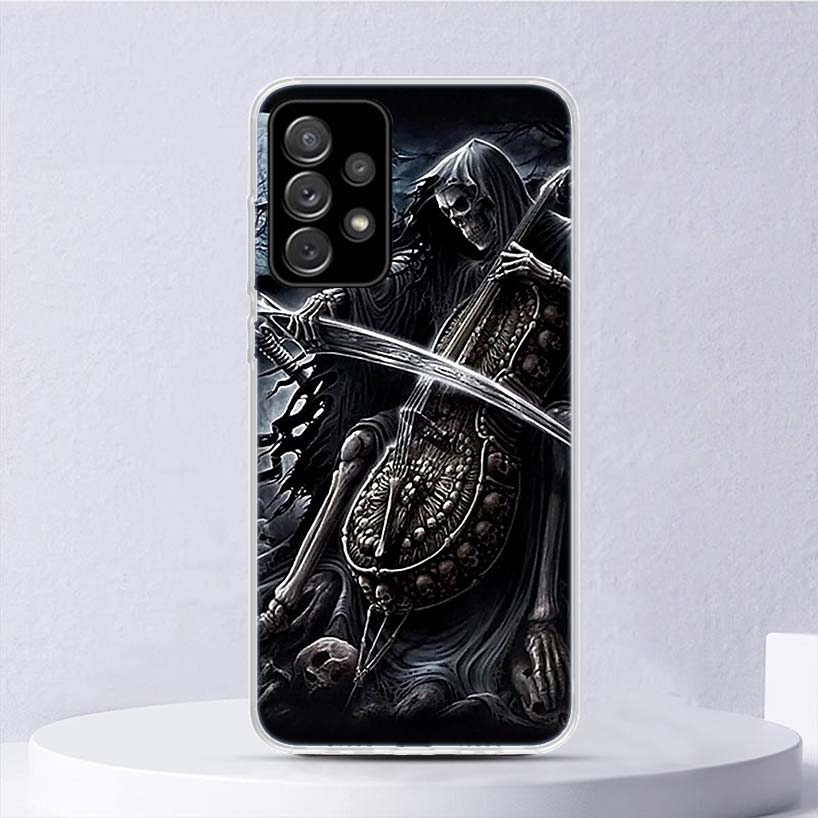 Grim Reaper Skull Skeleton Soft Case For Samsung Galaxy A52 A53 A32 A22 A12 5G Phone Cover A33 A23 A13 A72 A73 A02S A03S A42 Coq