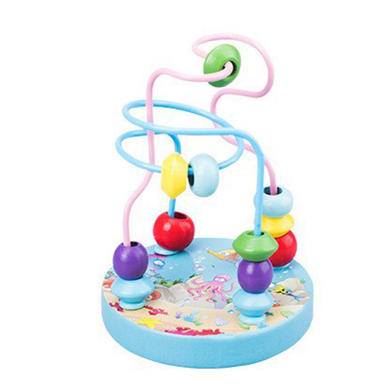 

Красочные деревянные американские горки, обучающая круглая игрушка для дошкольного обучения, игрушка-лабиринт из бисера, идеальный подарок для маленьких детей Ocean