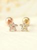 Minimalpiercing 14K Mini Me Cubic Flower Piercing Earrings