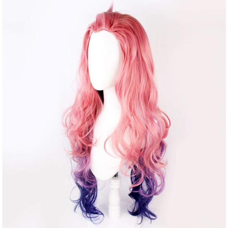 90cm Anime Cosplay Seraphine Ponytail Wig Cosplay Costume KDA Heat Resistant Synthetic Hair Women Halloween Party Wigs