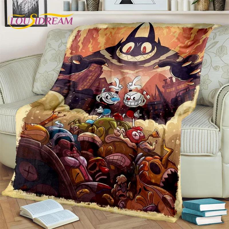 Cuphead Mugman 3D Game Gamer HD Blanket,Soft Throw Blanket for Home Bedroom Bed Sofa Picnic Travel Office Cover Blanket Kid Rest
