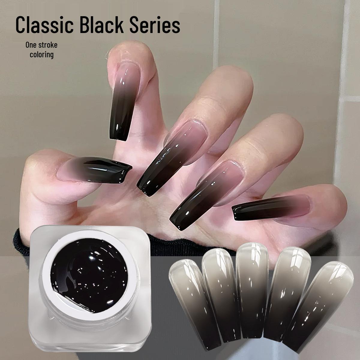 

2025 Yiqiuci Black Pat-Pat Gel Nail Polish – No-Wash, Salon Exclusive