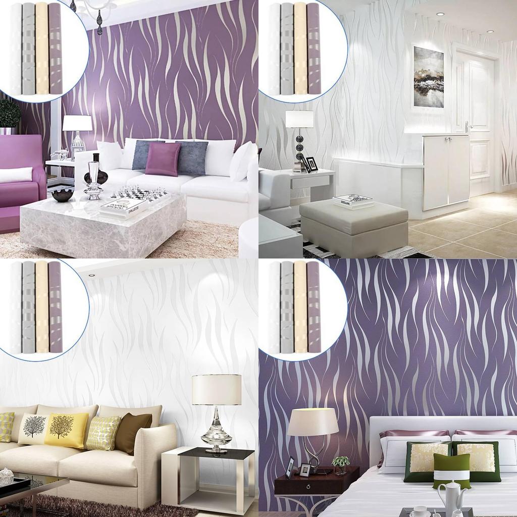 Modern Stylish Gray Wave Stripe Wallpaper For Living Room And Tv Background Decor
