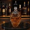 Decanter Rum Bottiglia di Vetro Teschio Decanter Whiskey 500ml Gotico con Tappo Halloween Conservazione Alcolici Erogatore Alcolici per Home Bar Spaventoso