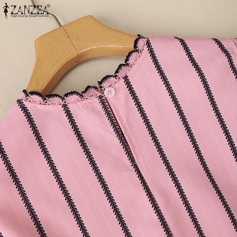 ZANZEA Women Casual Round Neck Stripe Summer Sleeveless Tank Tops