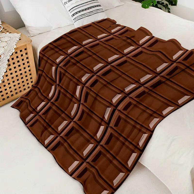 Manta de franela con estampado de chocolate, clida y acogedora, perfecta para cama, hogar, camping, sof, viajes, Halloween