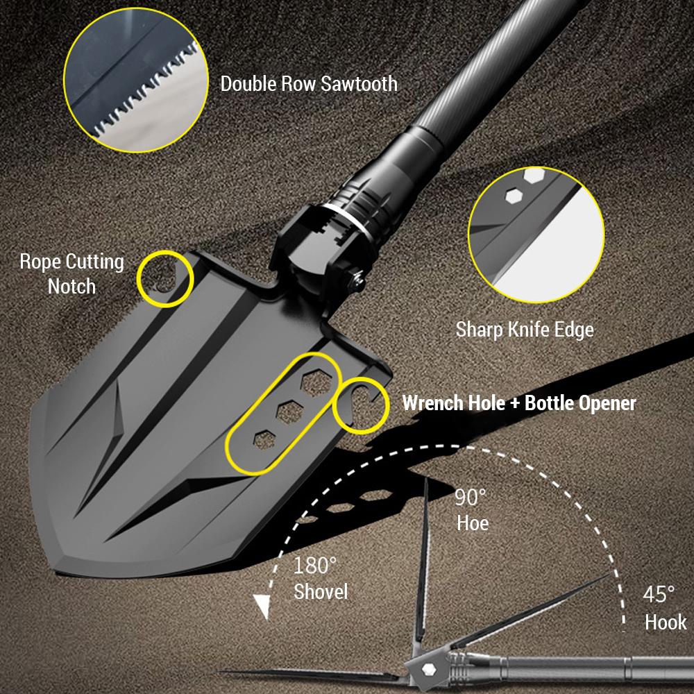Camping-Schaufel   Outdoor-Überlebens-Klappschaufel-Set für Camping Wandern Rucksacktouren
