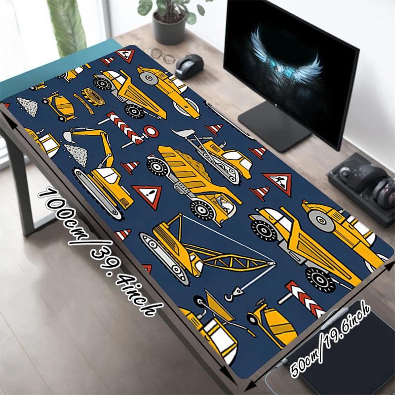 Construction Zone Xl Gaming Mouse Pad Nonslip Rubber Base Stitched Edge Waterproof Desk Mat For Pc Laptop Gamer Office Computer Accessories C92718