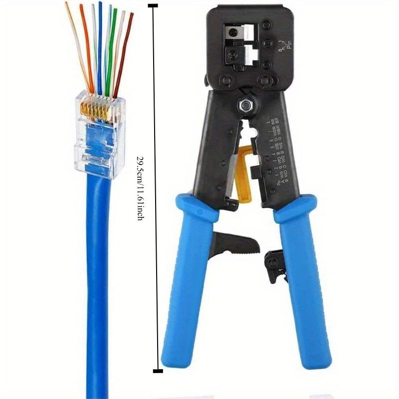

Инструмент для обжима Ethernet Обжимной инструмент Cat6 Cat5 Cat5e RJ45 Проходные разъемы R11/RJ12 Стандартные концы с 50 разъемами