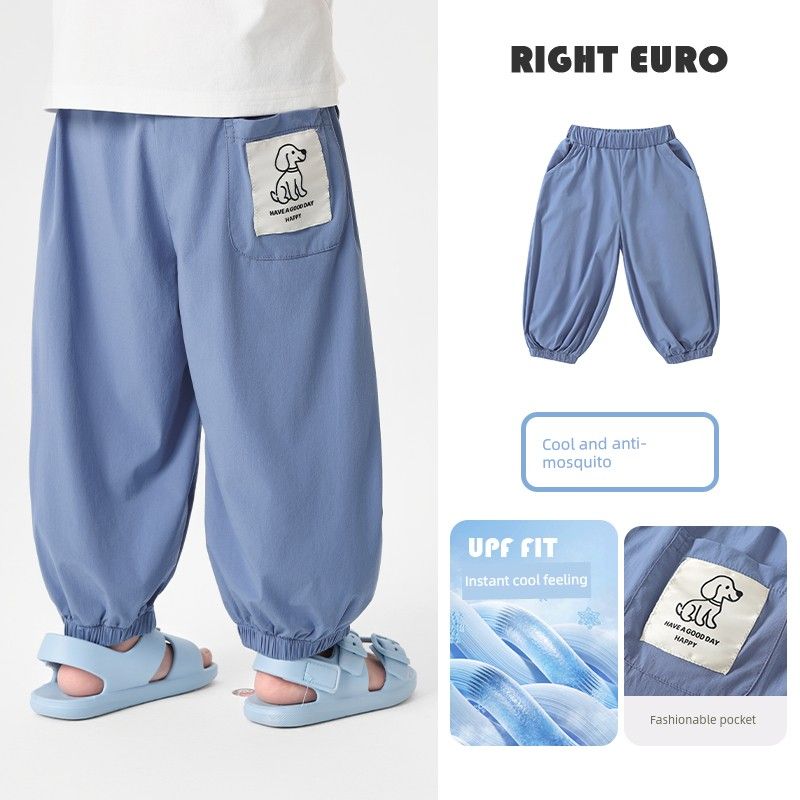 Boys  Lightweight Anti-Mosquito Pants Baby Summer Thin Trousers New Style Summer Children s Pants U16488 Iceland Blue 140cm