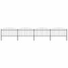 Spear Tip Garden Fence Steel 714.5 x 150 cm Black
