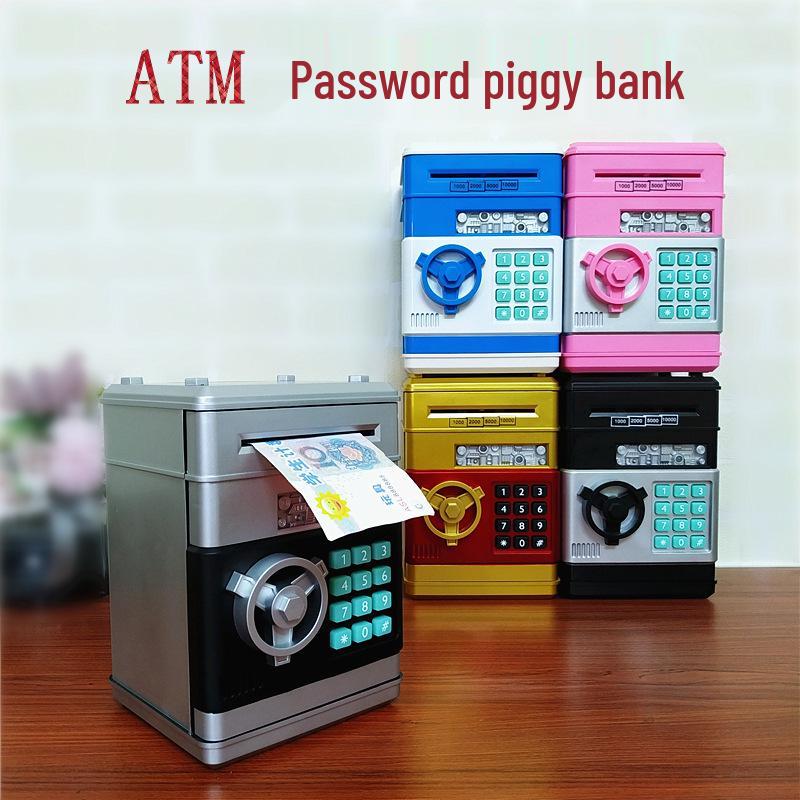 Internationales Sparschwein im Geldautomaten-Stil: Münzbetriebener, sprachaktivierter, rollender Münz-Elektroniksafe für Kinder