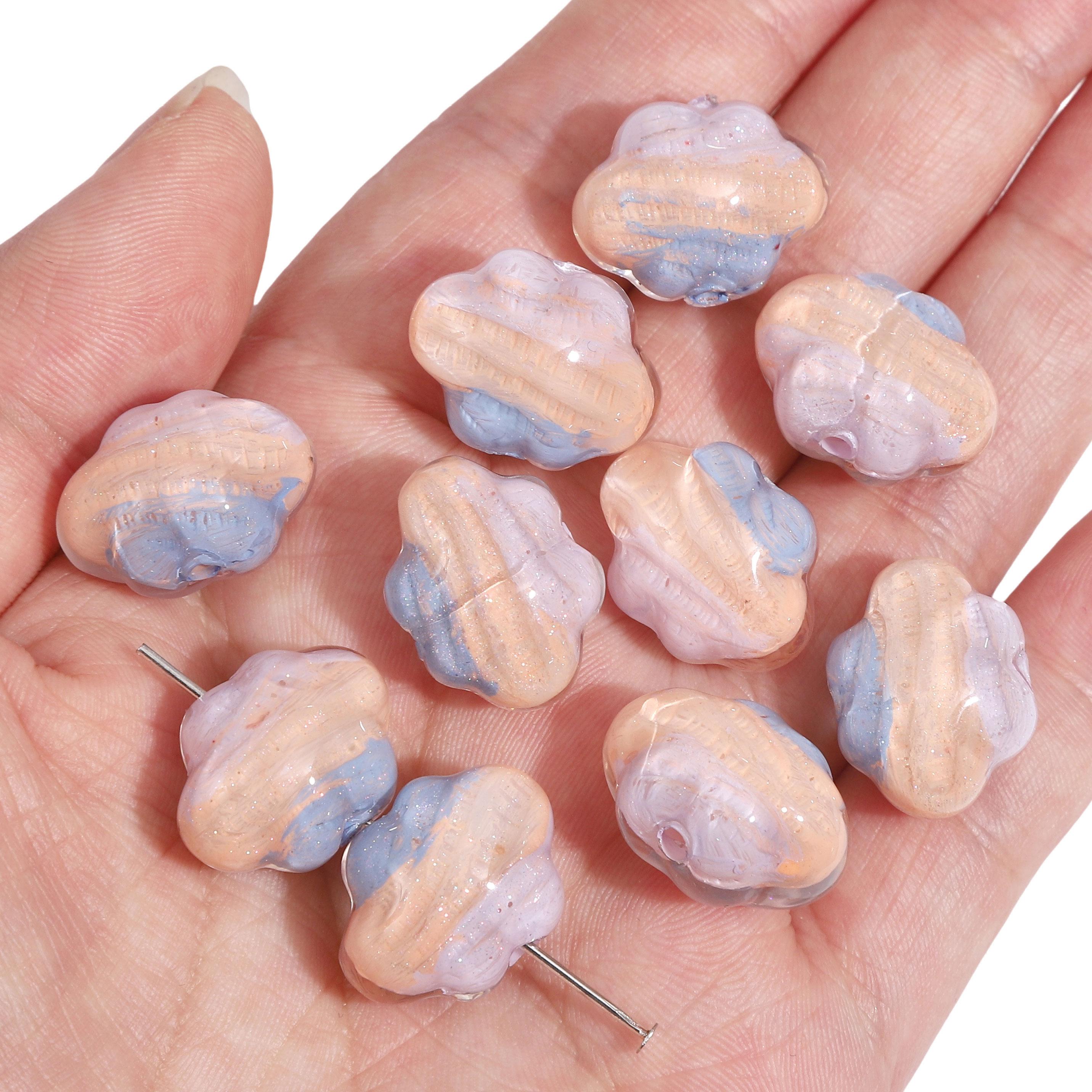 

Resin Beads Gradient Oil Painting Clouds Spacer Beads for Jewelry Making помаранчевий/синій