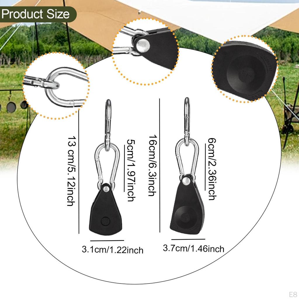 Alloy Ratchet Rope Tensioner with Carabiner, Tensioning Tool for Tent, Outdoor Umbrella