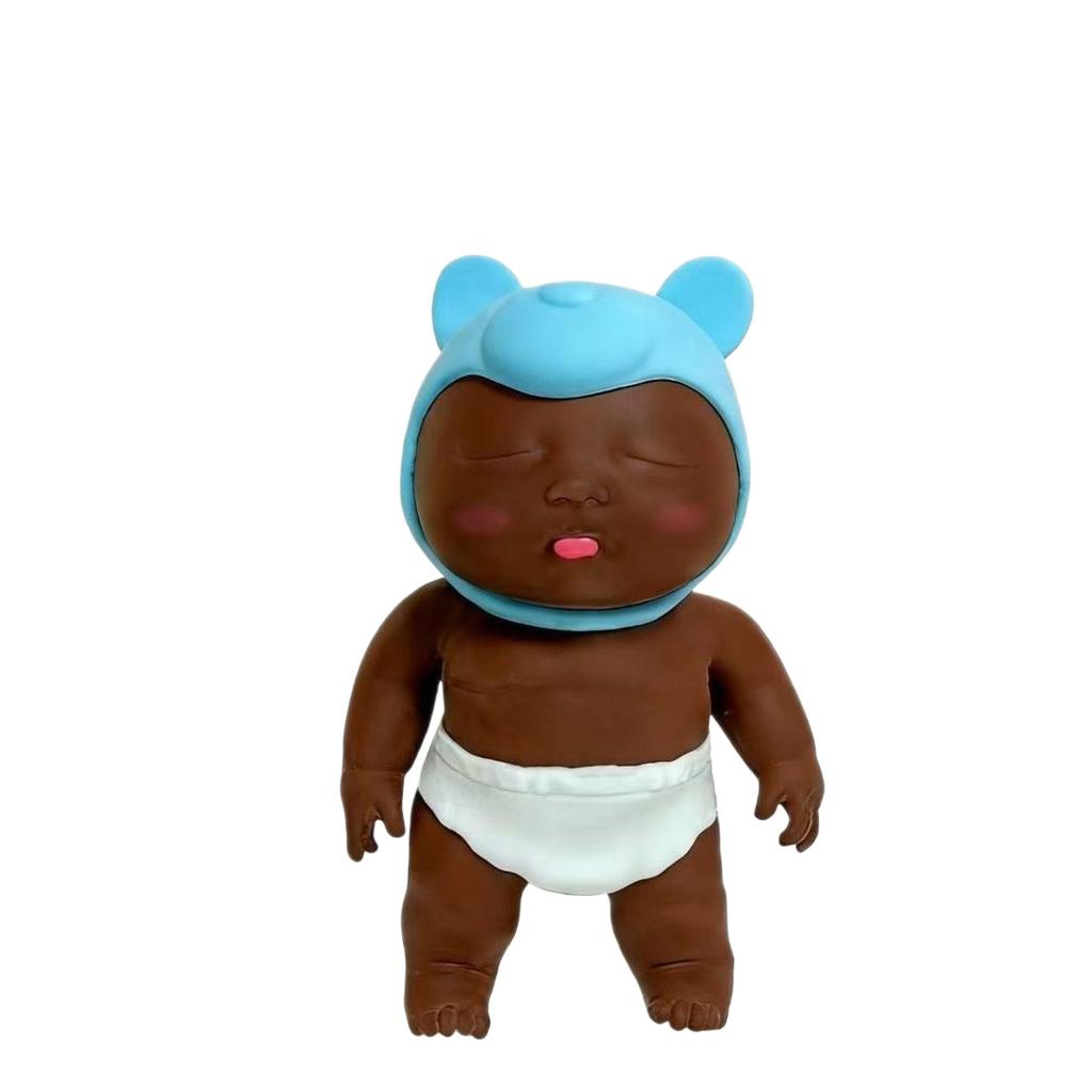 26cm Extra-Large Natasha Internet-Famous Black Doll Squeeze Toy Stress-Relief Palm-Sized TPR Slow-Rebound Prank Gift