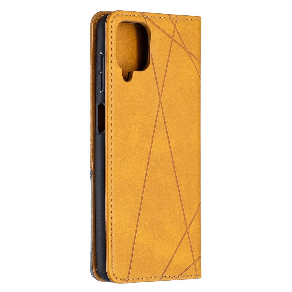 Suitable for Samsung S21 mobile phone leather case A02S prismatic splicing magnetic card holder protective case A72 leather case
