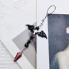 Bow-Love Keychain Crystal Y2k Beaded Phone Lanyard Strap Guitar Charm Cross-Pendant Phone Chain Anti-Lost for Women Girl