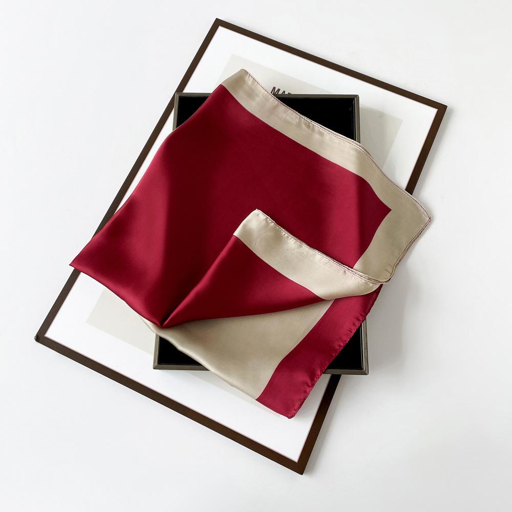 

Satin emulated silk polka dot scarf for women s printing simple high-end black and white style thin square scarf scarf