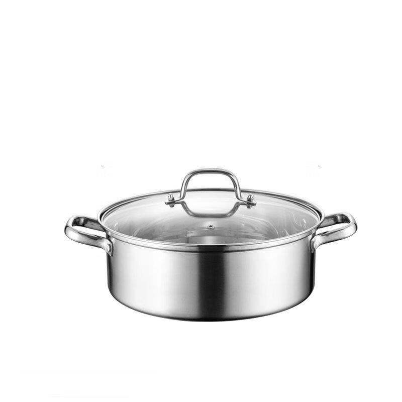 304 Stainless Steel Divided Hotpot with Composite Base 26cm