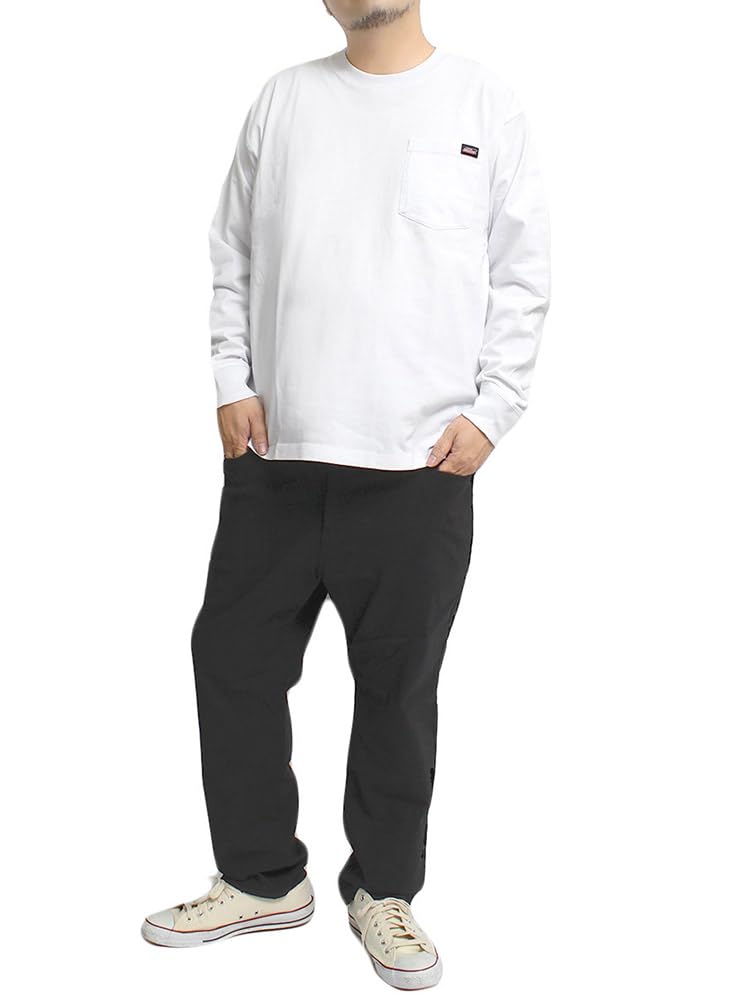 Genuine Dickies Men's Long Sleeve T-Shirt, Pocket, Logo Print, Crew Neck, Size 5L, White (09)