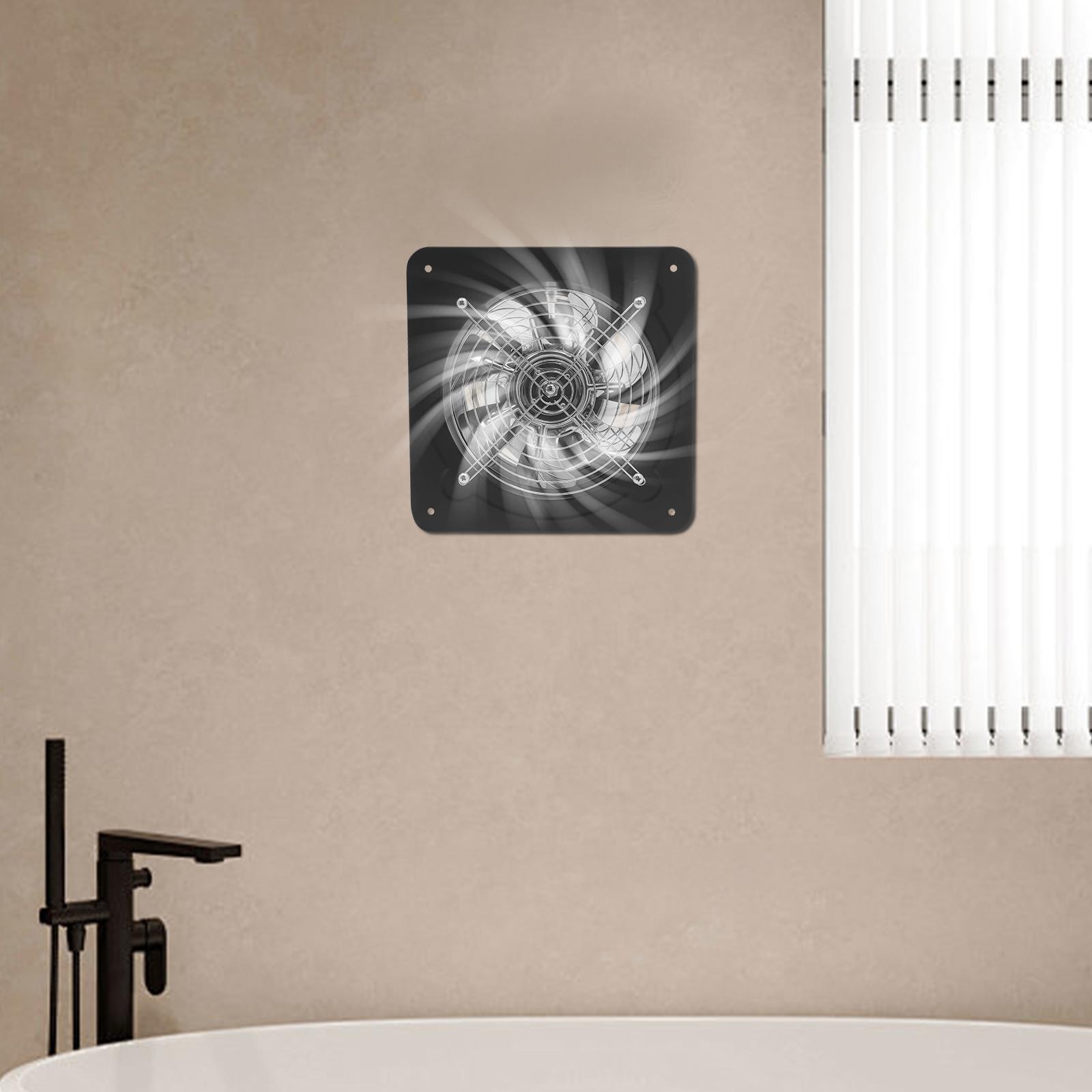 

8 Inch Exhaust Fan, 110V AC Bathroom Vent Fan, Wall Mount Ventilation Fan with Backdraft Damper, High Speed 2600RPM 7 Blades чорний