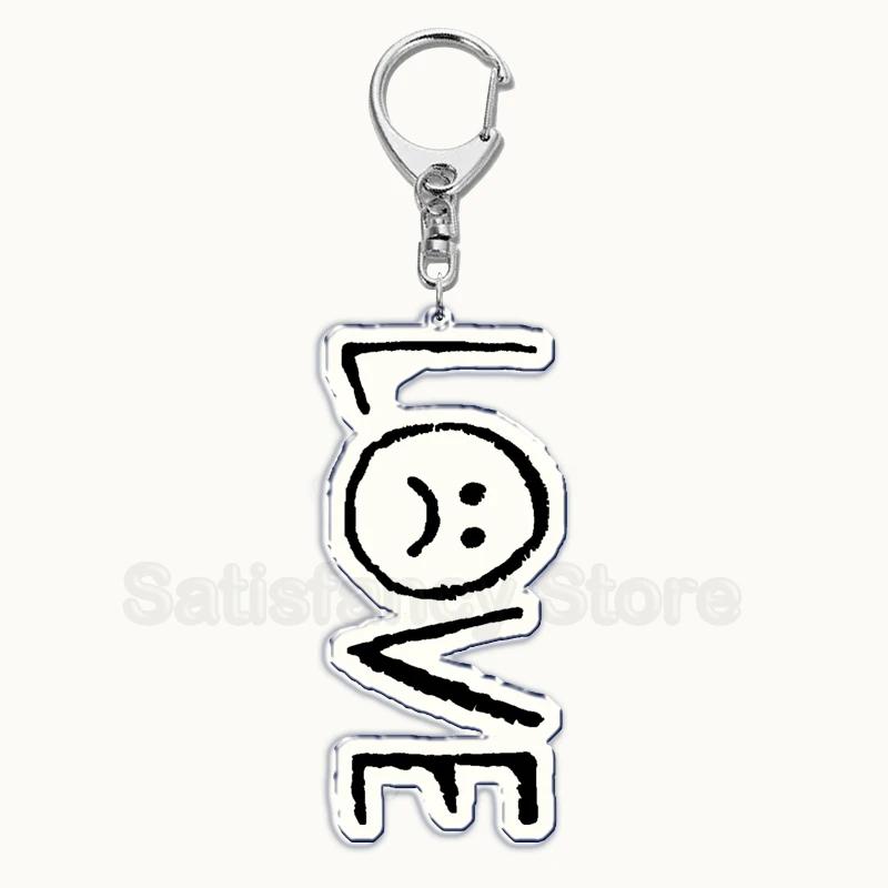 Lil Peep Rapper Acrylic Key Chain Pendant Key Ring Crybaby Hellboy Love Yikes Keychains Keyring for Bag Pendant Jewelry Gifts