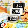 Two Alarm Led Digital Clock with 5 Minutes Snooze Model Screen Brightness Adjustable Desktop Electronic Clock Children Room