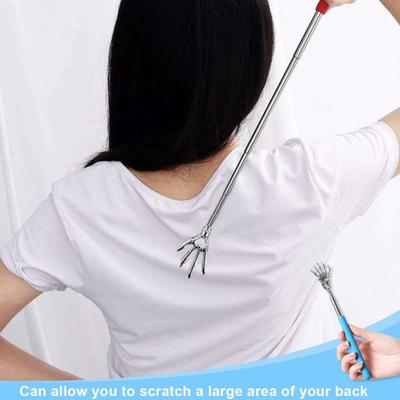 Yousheng 5 Stück Ausziehbarer Rückenkratzer Schwerlast Edelstahl Tragbar Schwer erreichbare Bereiche Teleskop-Rückenkratzer Massagegeräte