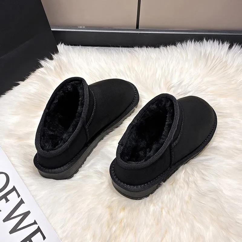 Fashion Large Size Women's Boots Snow Boots Women 2024 New Fashion Winter Low-tube Warmth Women's Cotton Shoes Women's Short Boots Women