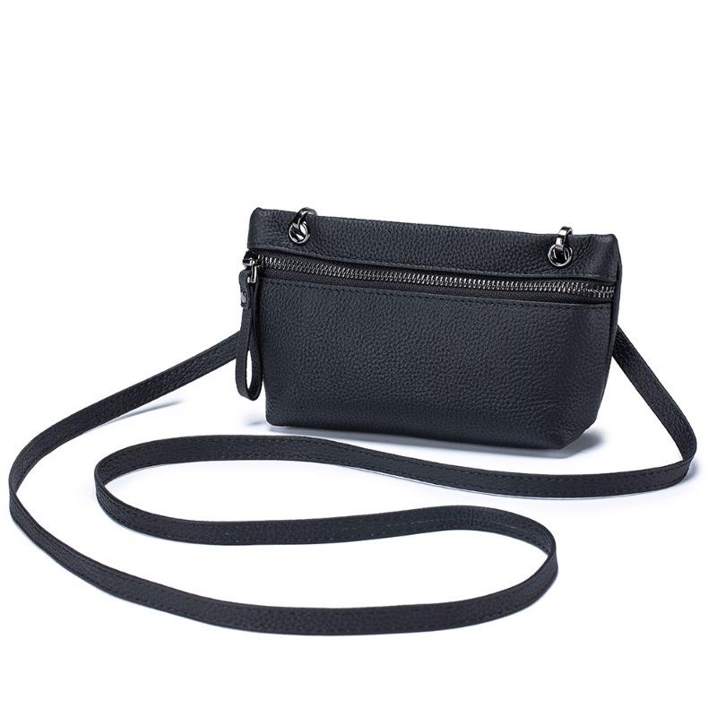 

New niche simple underarm bag women s bag first layer cowhide shoulder bag messenger bag trendy mobile phone bag commuter bag чёрный