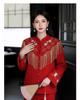 Winter 2026 Red High-End Double-Sided Wool Coat and Skirt Suit for Women, Chinese Style - NY033.