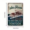 Vintage Metal Poster Boat Wall Art, Retro Tin Sign for Home Decor