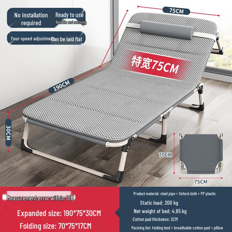 Multi-functional Folding Single Bed: Portable Recliner for Home, Office, and Camping Naps