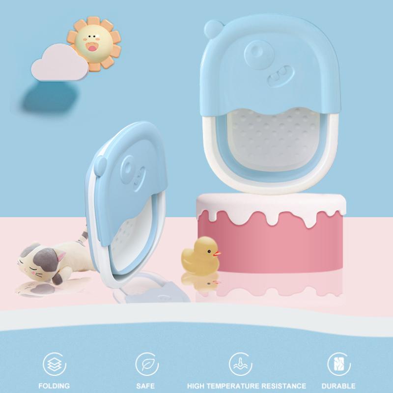 Collapsible Footbath Plain Foaming Massage Bucket  Foldable Bucket Foot Bath Bucket Bathroom Foot Wash Basin Laundry Baskets