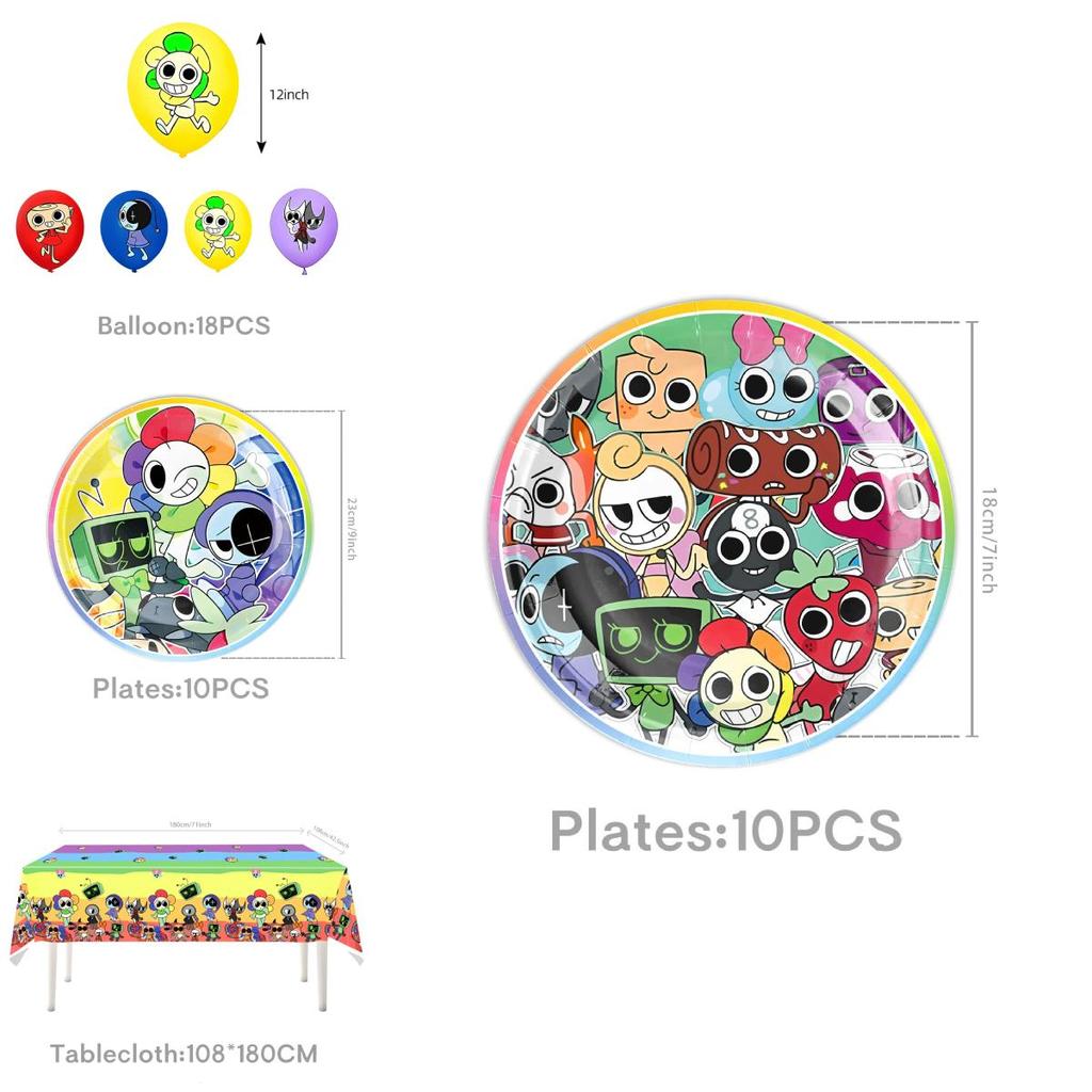 Dandys World Childrens Birthday Party Kit With Disposable Tableware And Decor Items