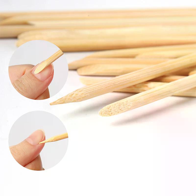 100Pcs/pack Orange Wood Sticks For Cuticle Pusher Cuticle Remove Tool 5 Different Sizes Double Headed Forks For Nails Manicures