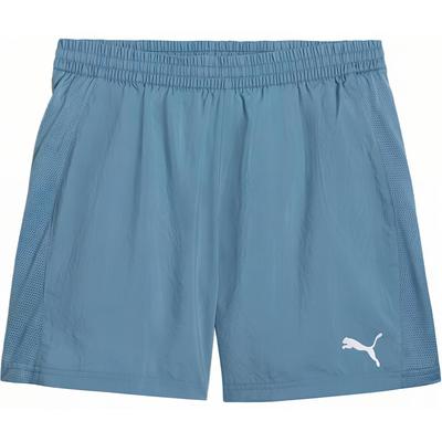 Color Block Logo Design Breathable Comfortable Mid Waist Sports Shorts Men Shorts Light-Blue 525448-20