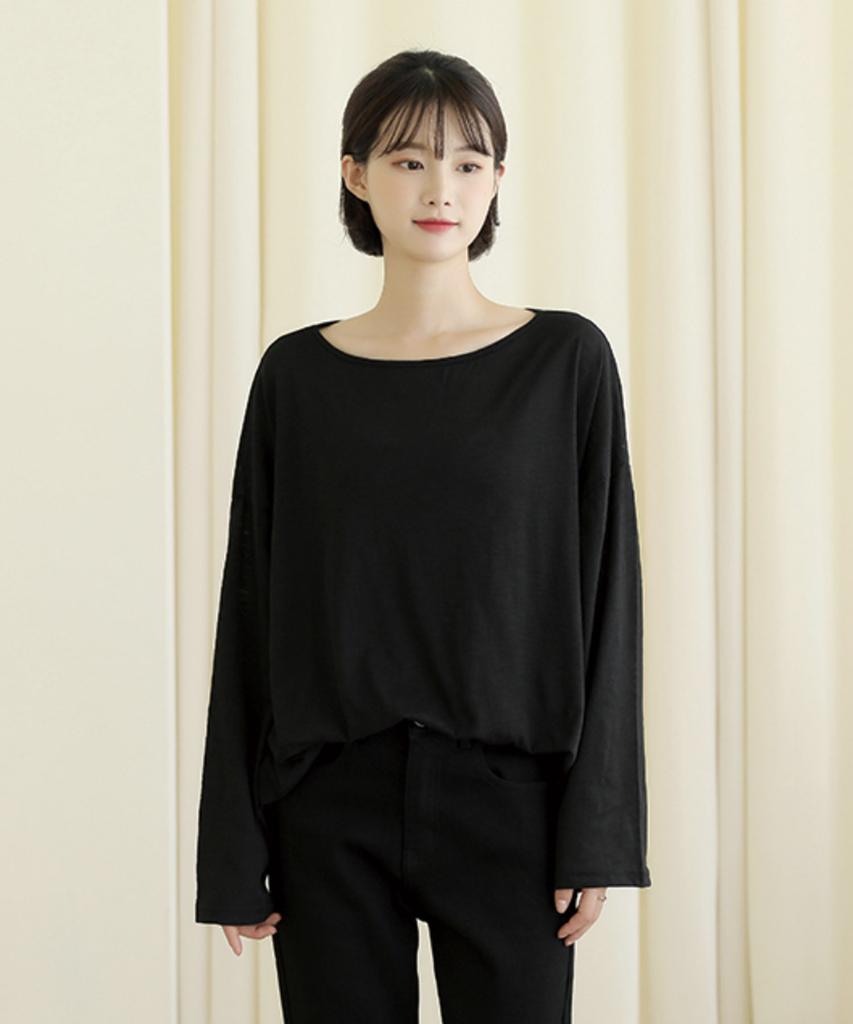 Ppaeppae Domestically Made Loose-Fit Long-Sleeve T-Shirt That Stays Cool Through Summer