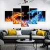 5ks Fire Ice Dragon Dekor moderní umělecká díla Nástěnné umění HD Tisk Bez rámečků Plakát Home Decor Room Decor Abstract