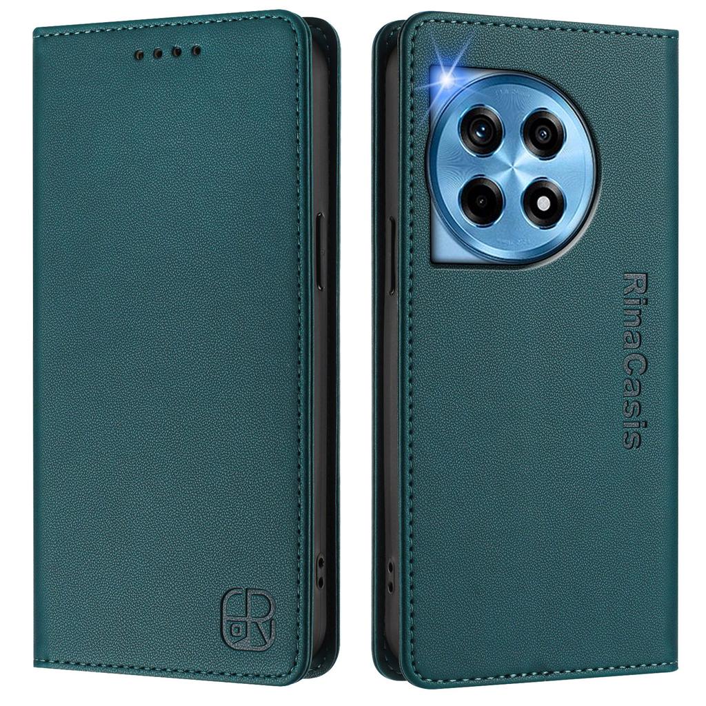 For OnePlus 12 5G Leather Case RINACASIS RC01 Phone Cover with RFID Blocking Wallet Stand