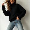 Damen Freizeit Farbe Rollkragen Langarm Strickpullover für den täglichen Gebrauch