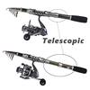Fishing Rod Reel Combos with Carbon Telescopic Spinning Rod and 13+1BB Spinning Reel Rod Set