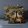 1 Pieces Deer Floral Pattern 2D Printed Pillow Cushions Polyester Pillowcase, Sofa Decorative Cushion Cov Headboard Pillow