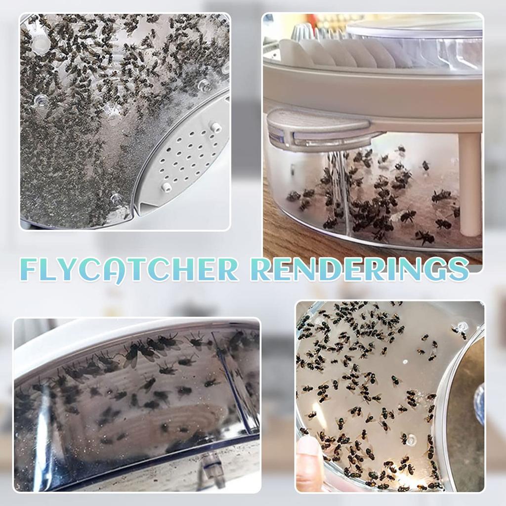 Electric Fly Trap Indoor Home Fly Catcher Automatic Rotating Mosquito Catcher with Trapping Bait for Kitchen