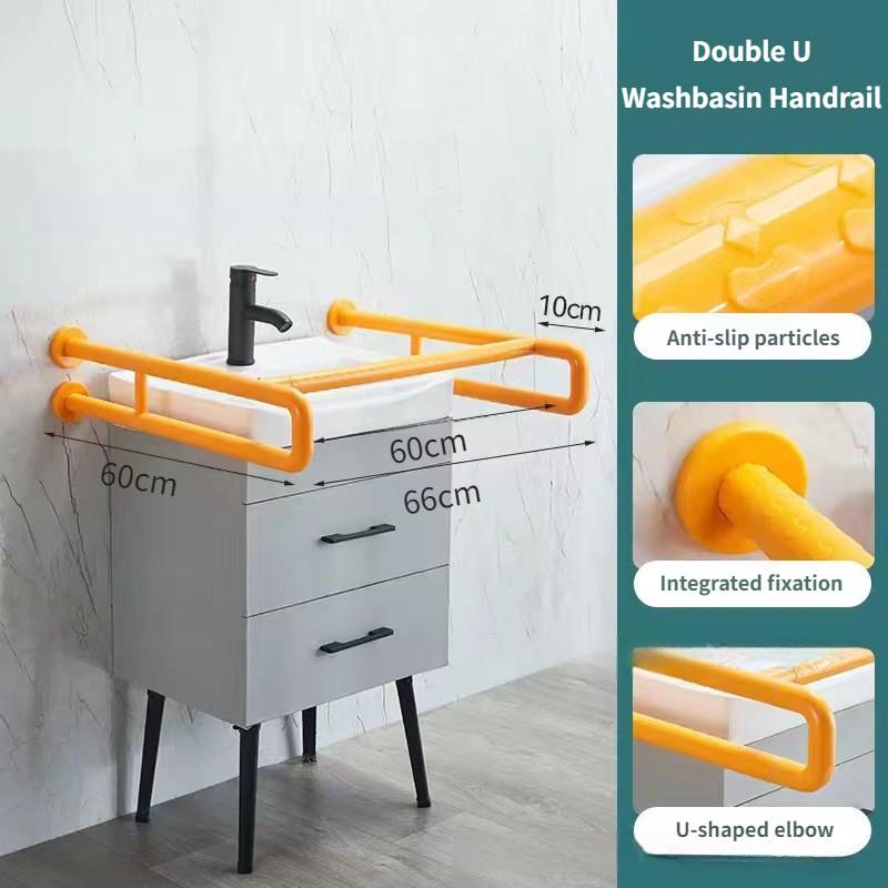 Anti Slip Assistive Handrail Multi Functional Washbasin Armrest Elderly Accessibility Safety Armrest Bathroom Toilet