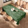 Europejski Styl Świąteczny Dekoracyjny Obrus Zielony Wzorzysty Z Wesołymi Choinkami I Pudełkami na Prezenty Do Dekoracji na Przyjęcie Świąteczne