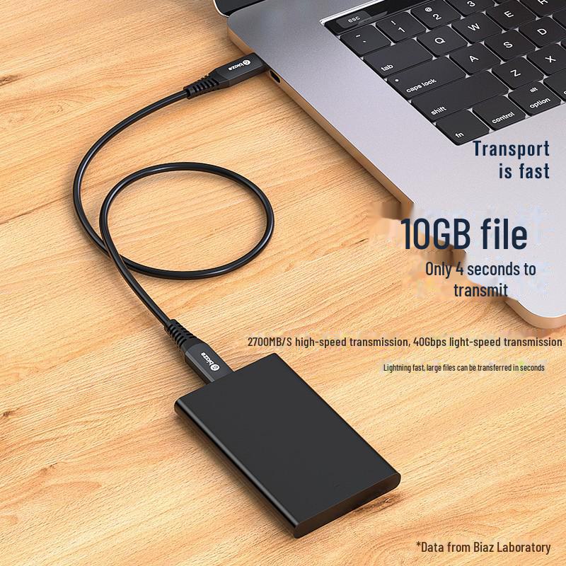 Biaz 1.2m USB4.0 Type-C Male to Male 8K Notebook Data Cable