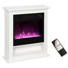 1800W Adjustable Faux Flame Electric Fireplace - White