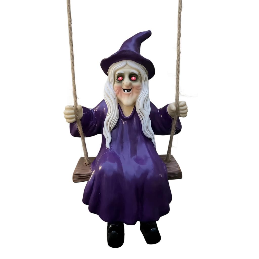 Halloween Witch Swing Hanging Decoration for Indoor Outdoor Party