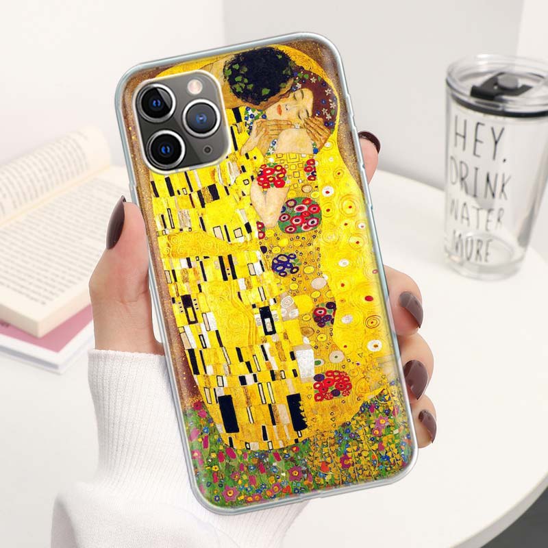 

Поцелуй Густава Климта Дизайн Чехол для телефона Для iPhone 11 12 13 14 15 16 Pro Max 7 Plus 8 + X XR XS 16E SE Apple Мягкие Чехлы iPhone 12 (12 Pro)